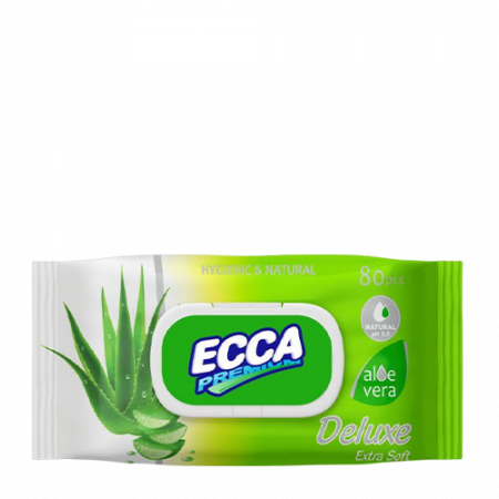Ecca Deluxe Aloe Vera թաց անձեռոցիկ 80 հատ