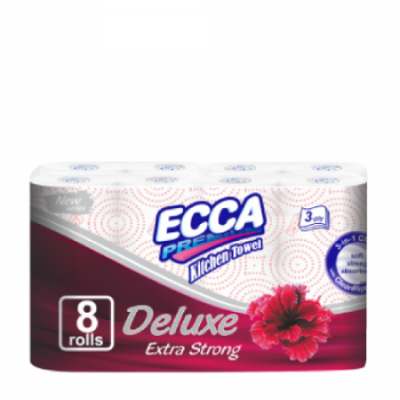 Ecca Premium Deluxe խոհանոցային եռաշերտ սրբիչ 8 հատ
