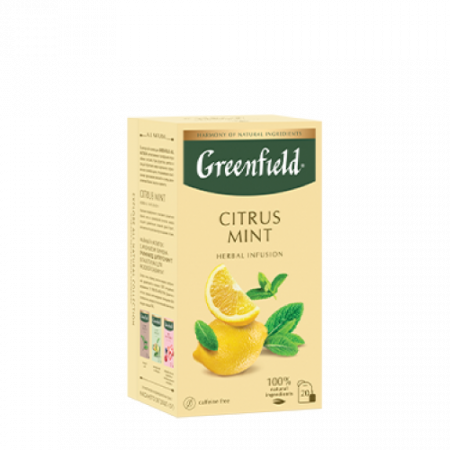 Greenfield Citrus Mint բուսական թեյ ծրարիկով 20 հատ