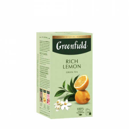 Greenfield Rich Lemon green tea bags 20 pcs