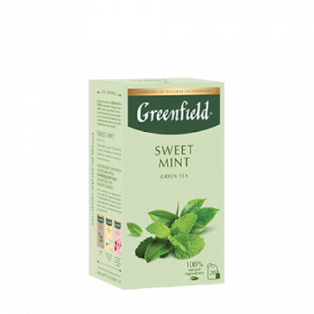 Greenfield Sweet Mint green tea bags 20 pcs