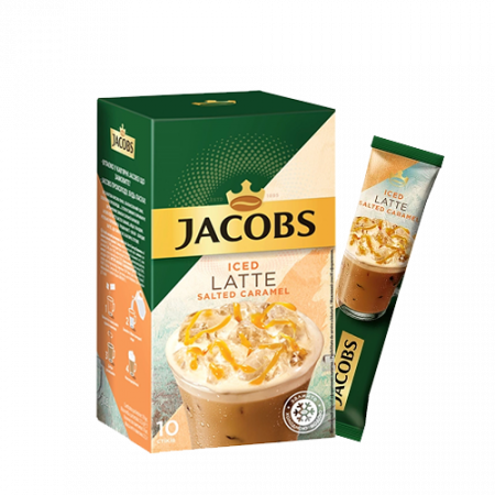 Jacobs iced latte salted caramel Լուծվող սուրճ 10հատ