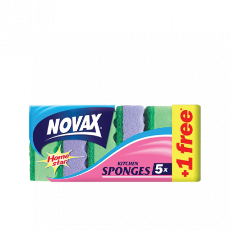 Novax губка для мытья посуды 5+1