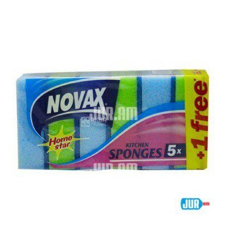 Novax губка для мытья посуды 5+1
