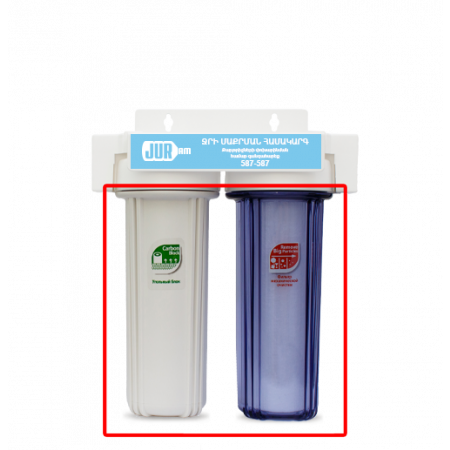 Two-stage filter cartridge package