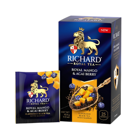 Richard Royal Mango & Acai Berry սև թեյ ծրարիկով
