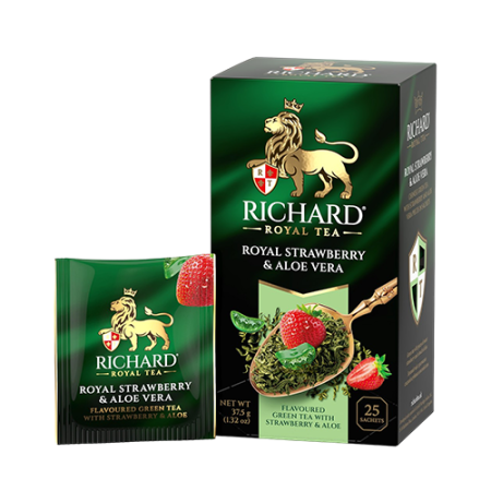 Richard Royal Strawberry & Aloe Vera կանաչ թեյ ծրարիկով
