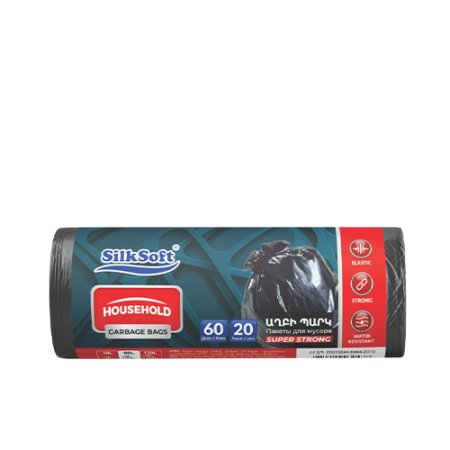 Silk soft 60l garbage bag 20 pcs