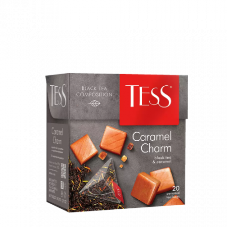 Tess Caramel Charm black  piramid tea bags