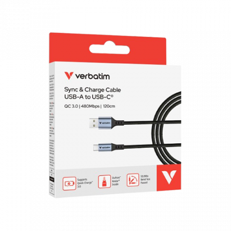 Verbatim USB A to USB C кабель 1.2 մ 