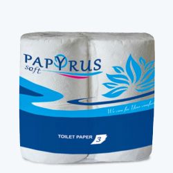 Soft Papyrus 3ply toilet paper 4 pcs