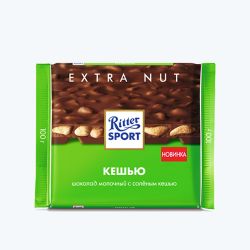 Ritter sport milk chocolate bar with cashew 100g
