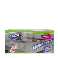 Ecca Premium Deluxe խոհանոցային երկշերտ սրբիչ 120 հատ